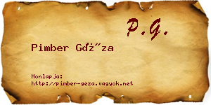 Pimber Géza névjegykártya